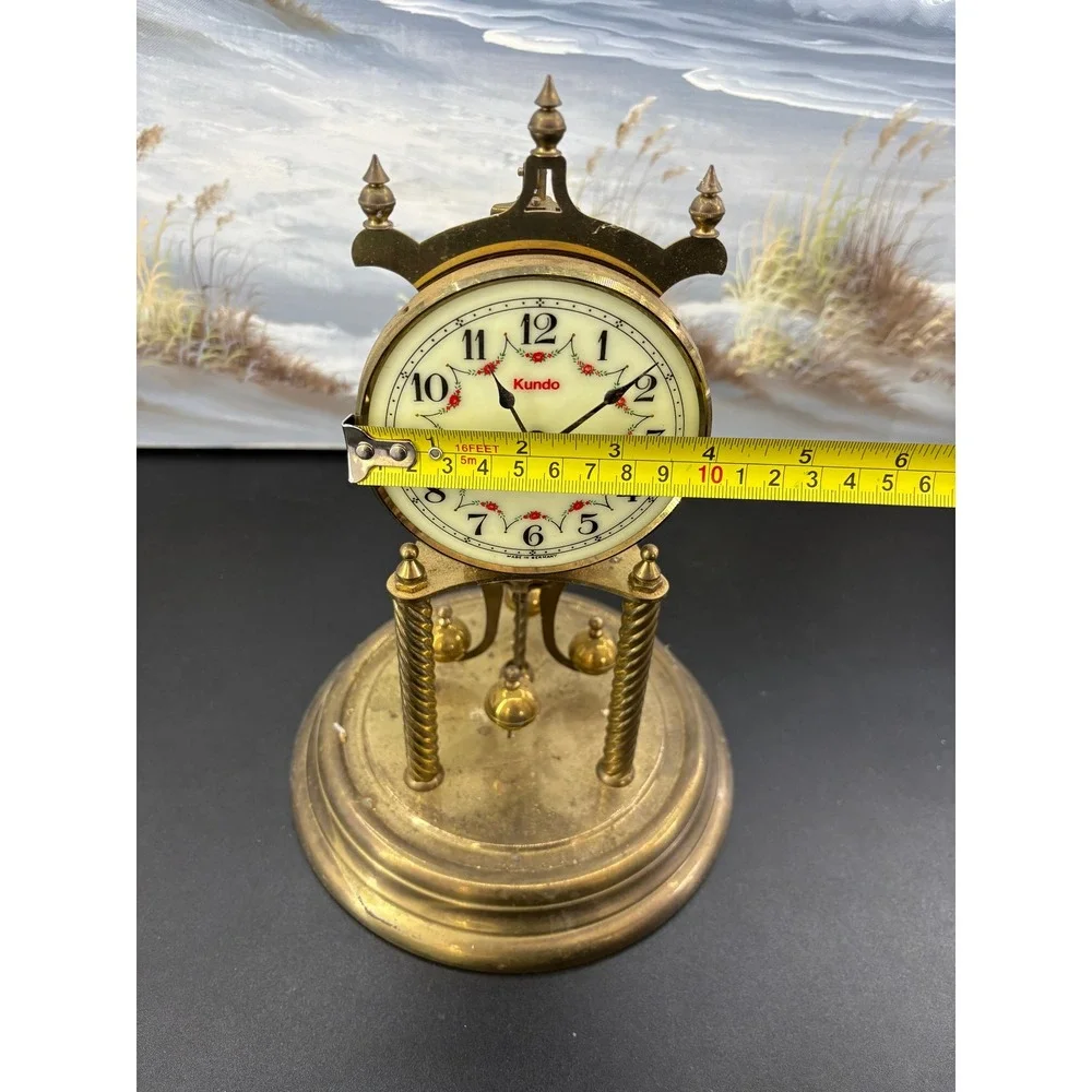 Vintage Kundo Brass 400 Day Anniversary Torsion Pendulum Clock Germany UNTESTED